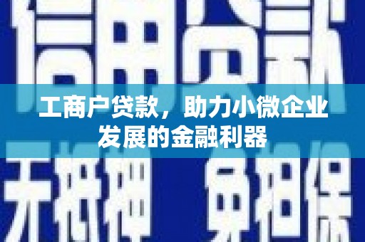 汾阳工商户贷款，助力小微企业发展的金融利器