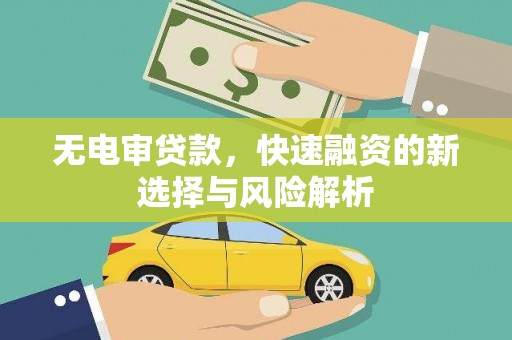 汾阳无电审贷款，快速融资的新选择与风险解析