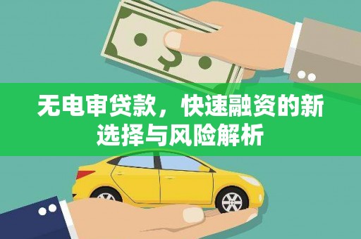 汾阳无电审贷款，快速融资的新选择与风险解析