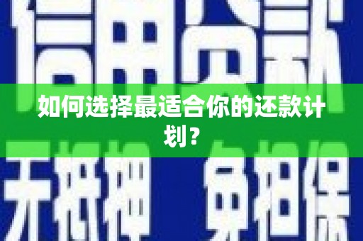 汾阳如何选择最适合你的还款计划？