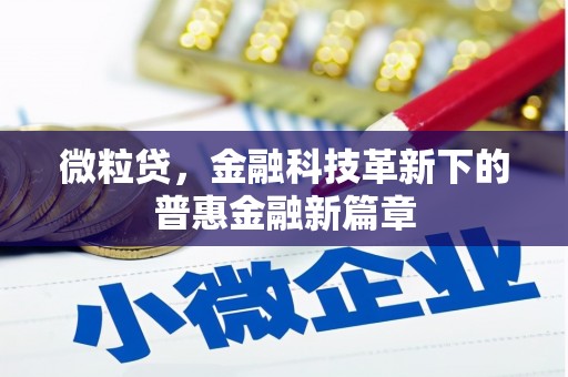汾阳微粒贷，金融科技革新下的普惠金融新篇章