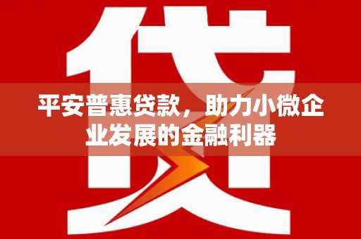 汾阳平安普惠贷款，助力小微企业发展的金融利器