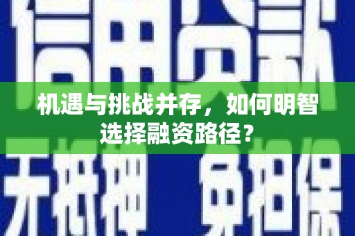 汾阳机遇与挑战并存，如何明智选择融资路径？